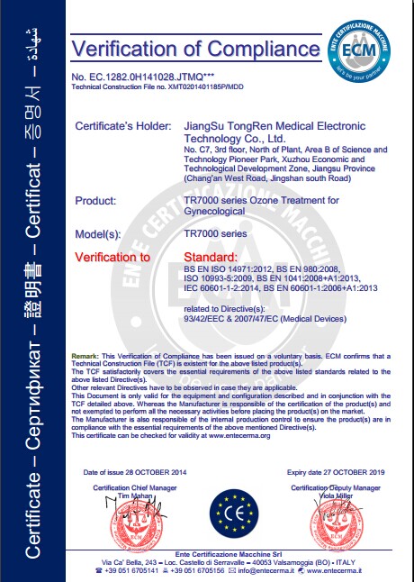 Ozone Therapy Istrument CE Certification